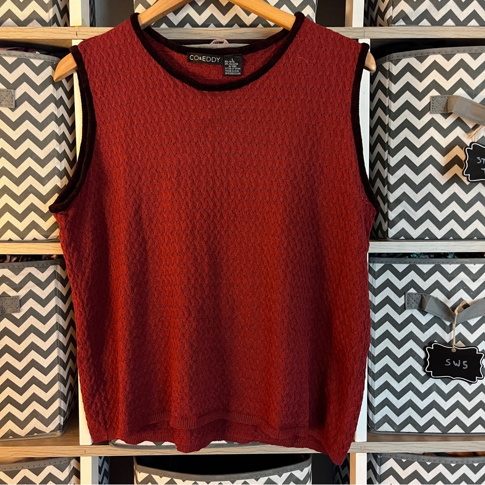 Vintage Women's Textured Red Vest